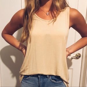 Color Thread Tan Tank - Size M